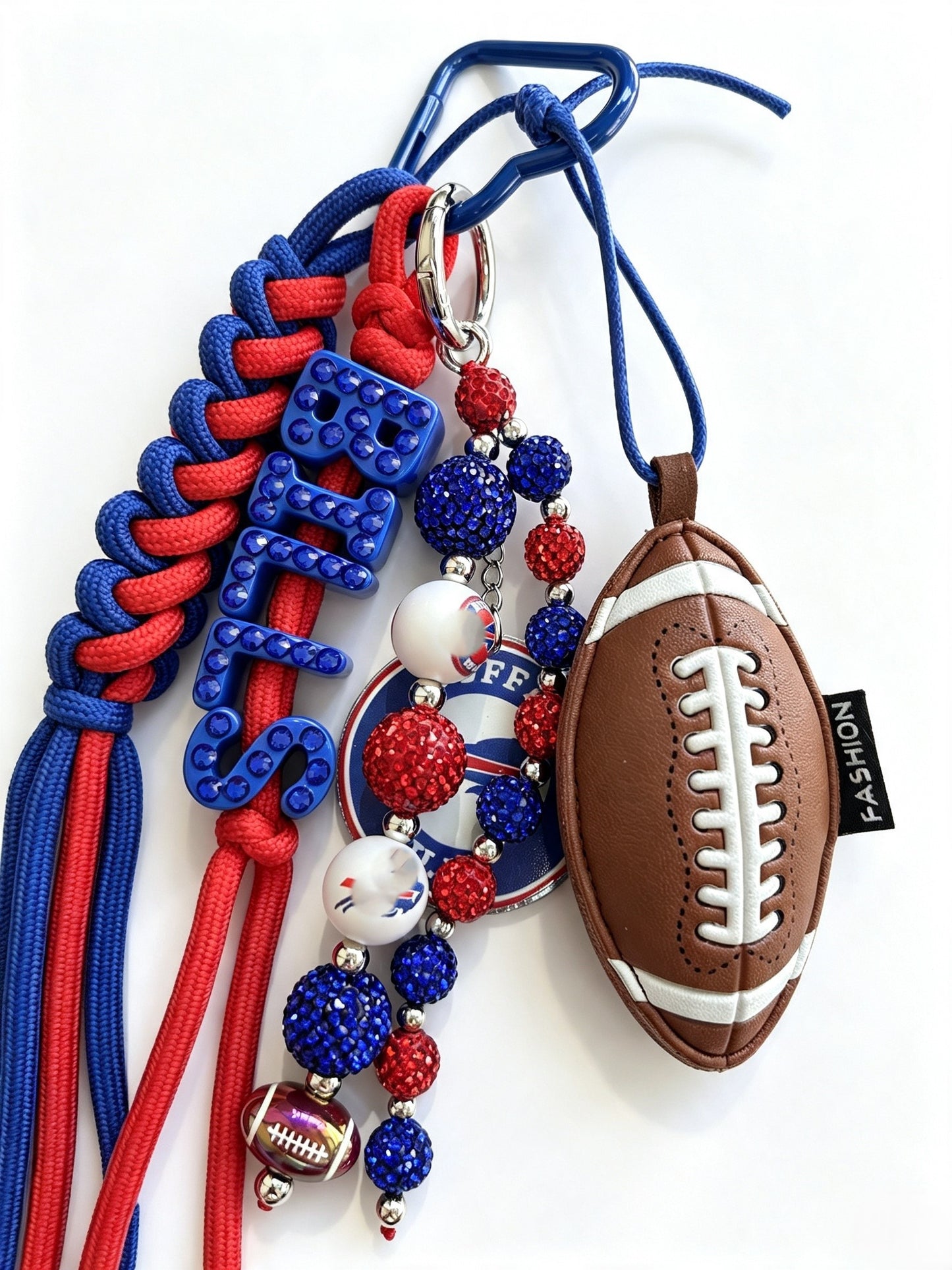 Football Keychain with Rhinestone
