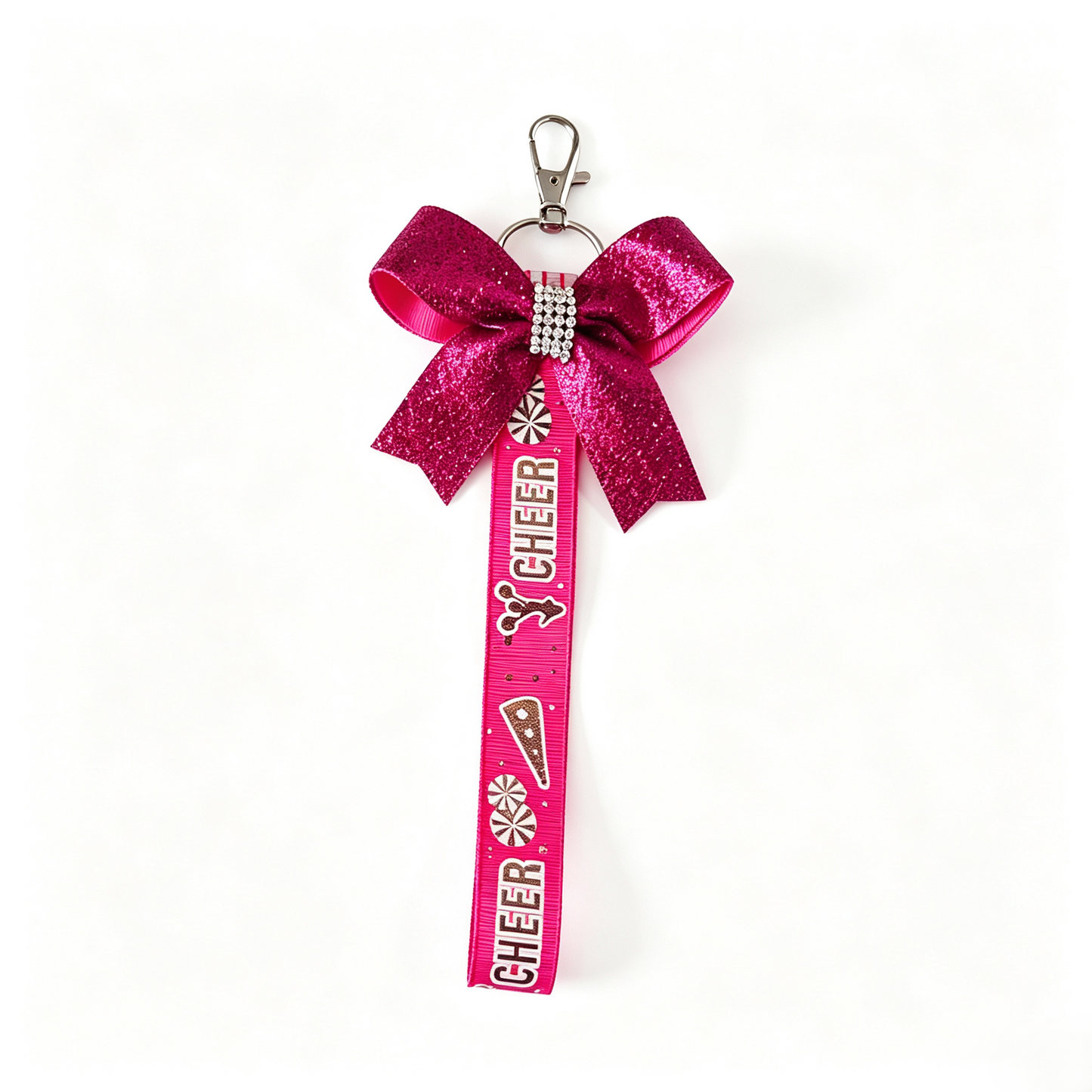 Cheer Bow Bag Charm Keychain