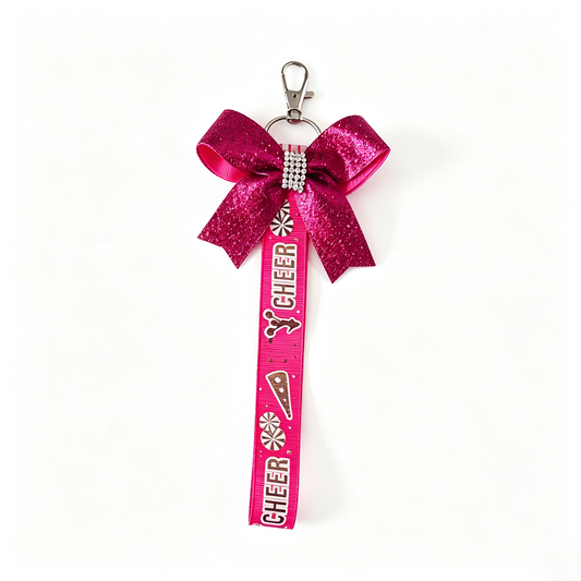 Cheer Bow Bag Charm Keychain