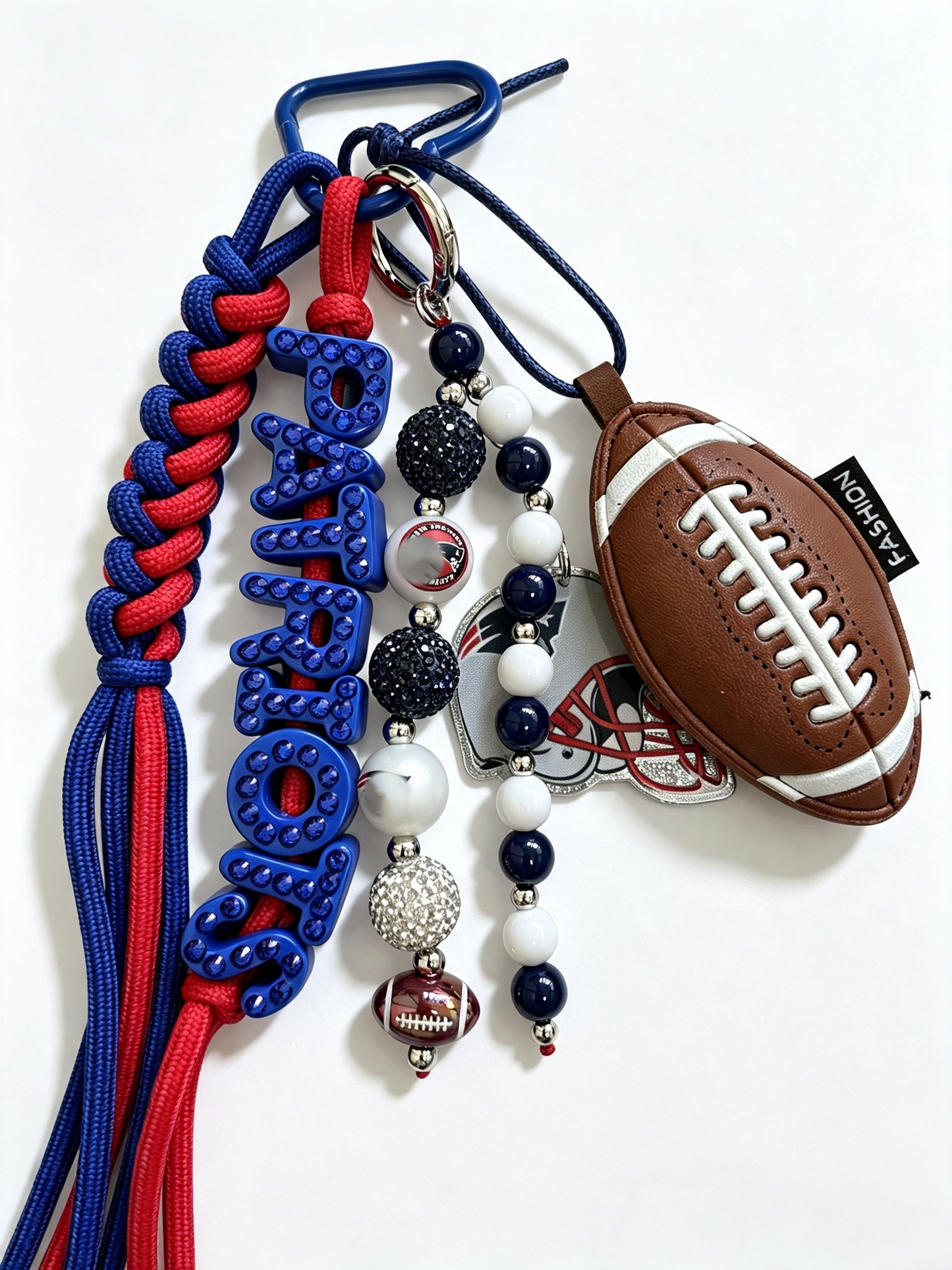 Football Keychain with Rhinestone
