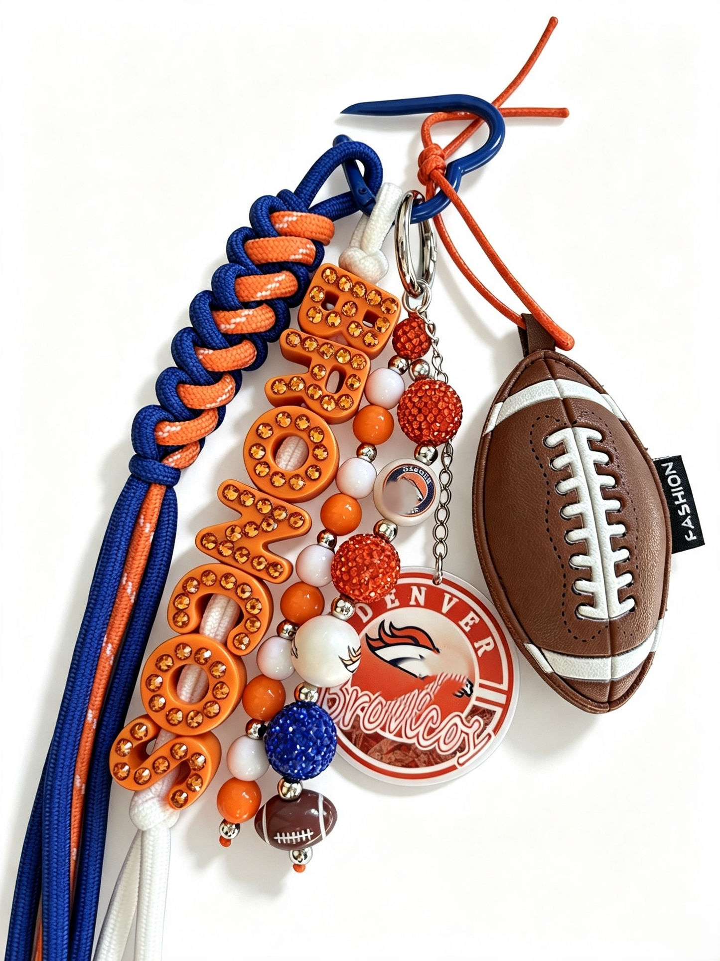 Football Keychain with Rhinestone