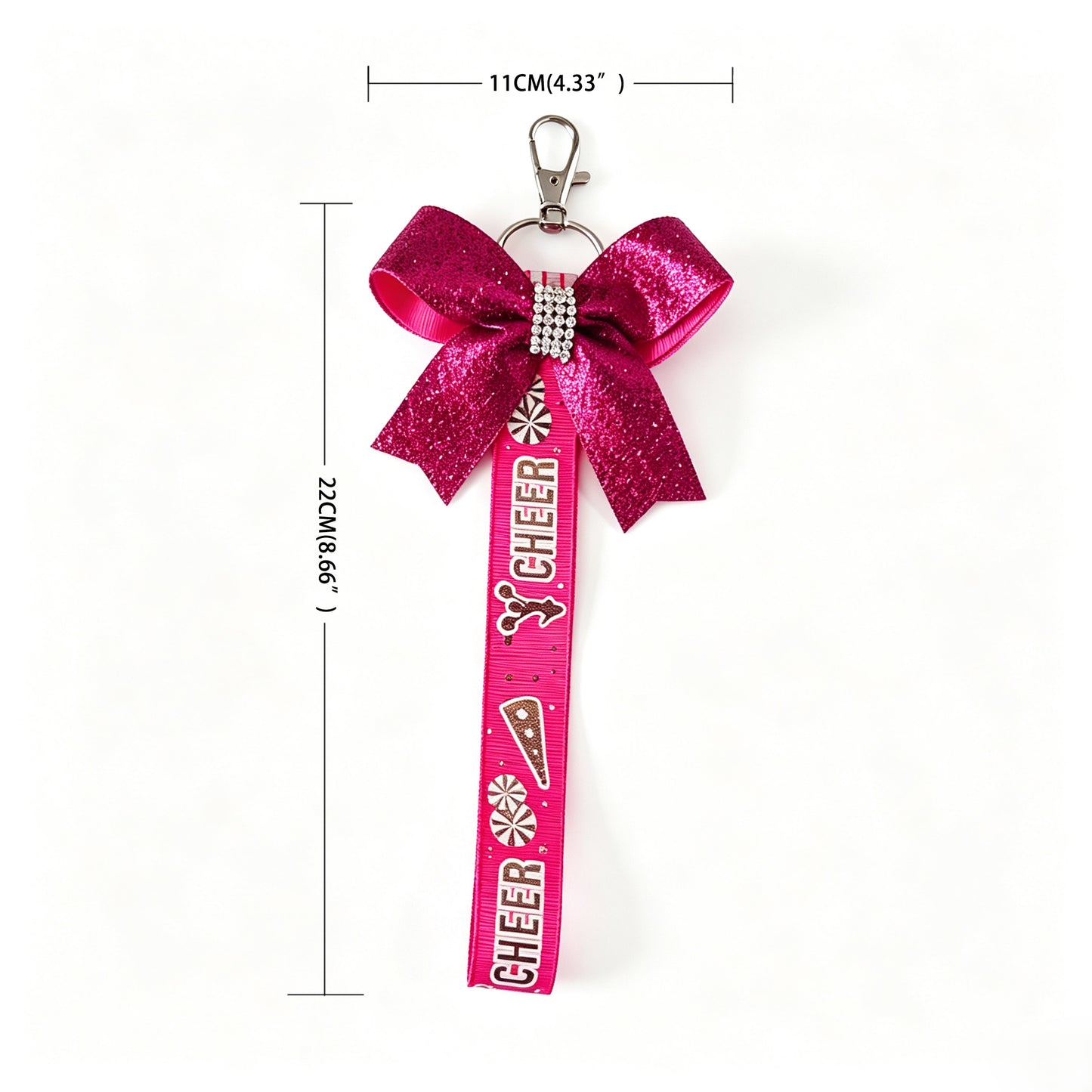 Cheer Bow Bag Charm Keychain